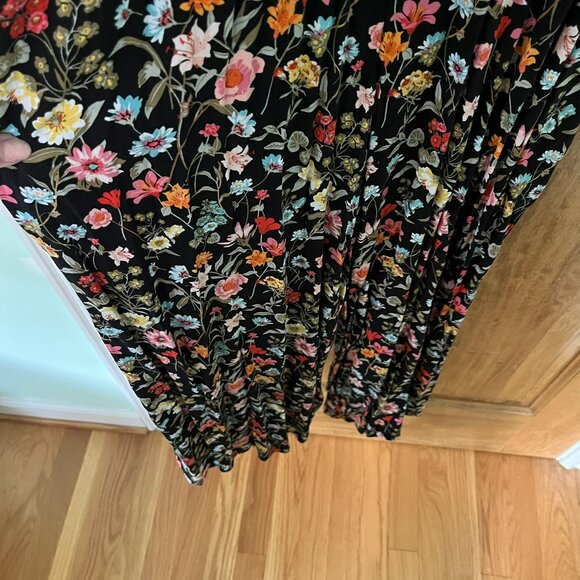 LOFT | Lily Ruffle Tie Front Floral Jumpsuit | Size 14 - Picture 8 of 10